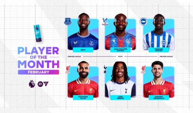  英超2月最佳候選：貝托、馬特塔、明特、薩拉赫、斯賓塞、索博