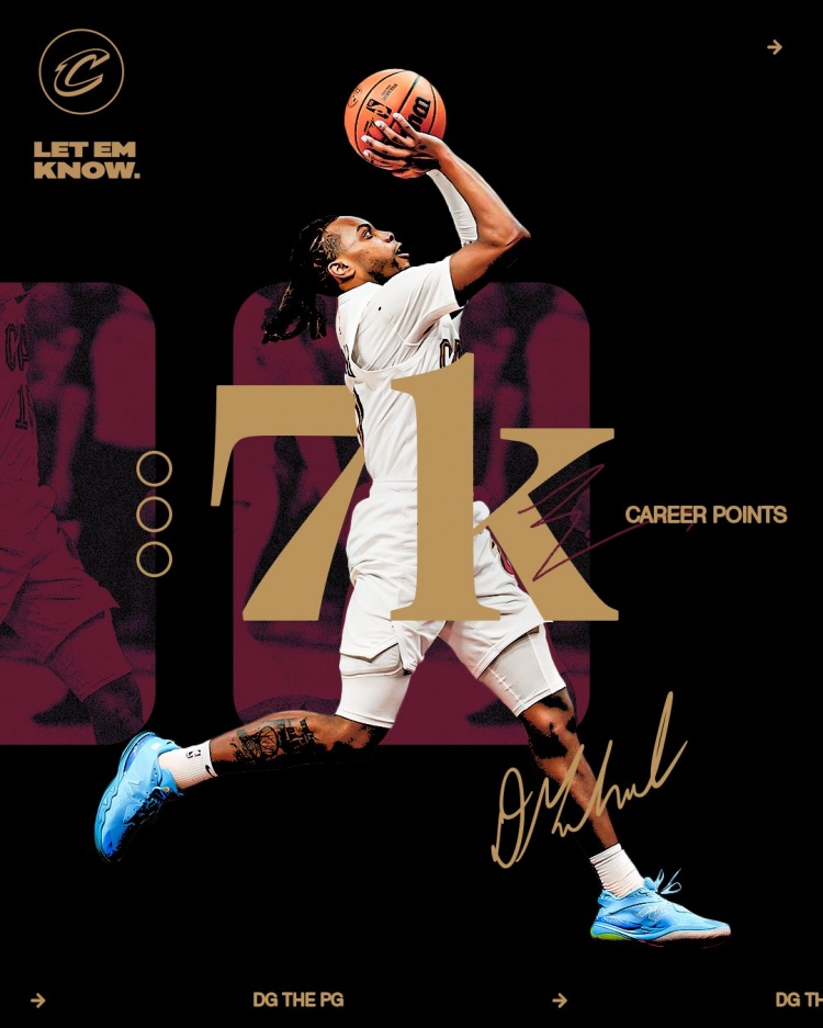  未來可期！加蘭騎士生涯得分達(dá)到7000分 隊(duì)史第11位！