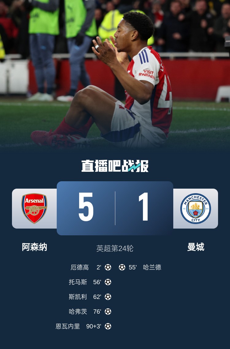  硬氣槍手無畏強敵！阿森納本賽季5-1碾壓曼城，3-0完勝皇馬