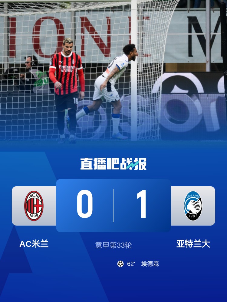  米蘭雙雄本輪均0-1輸球，周中意杯半決賽次回合再對決